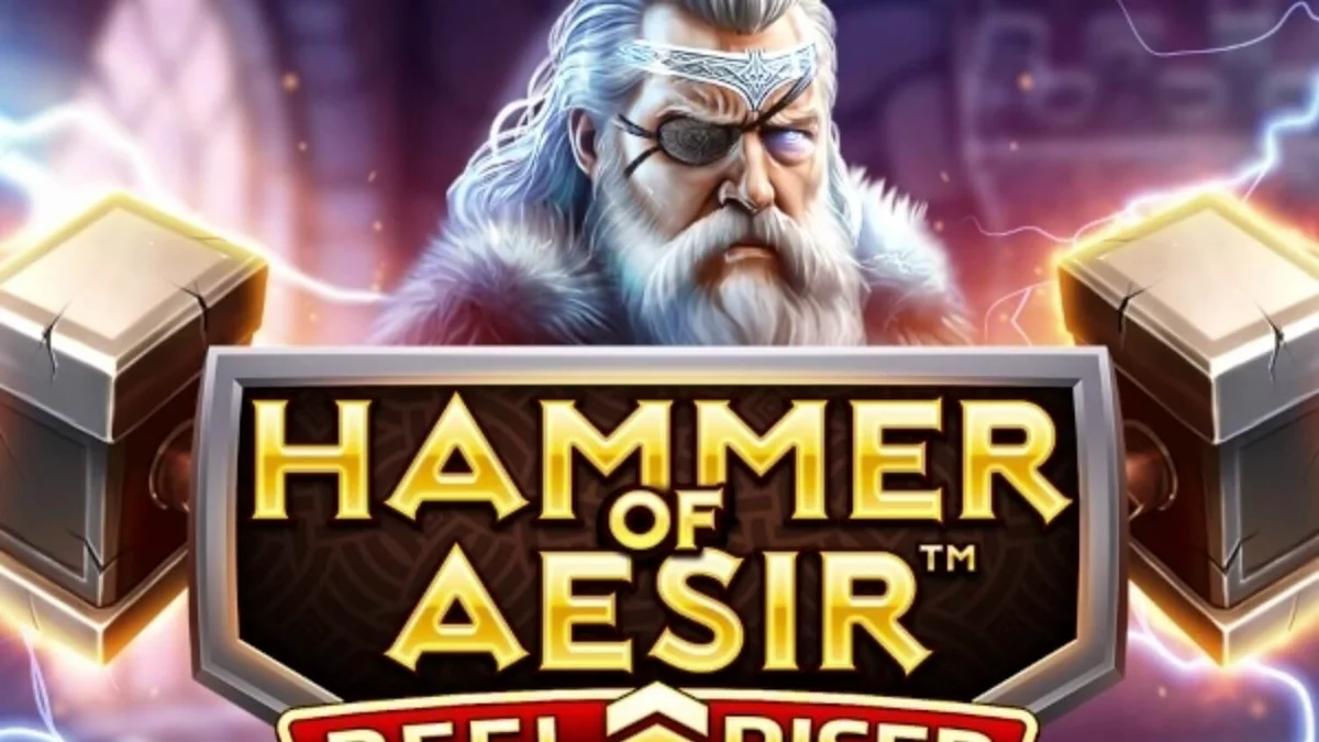 Tampilan visual slot Hammer of Aesir dengan tema mitologi Nordik