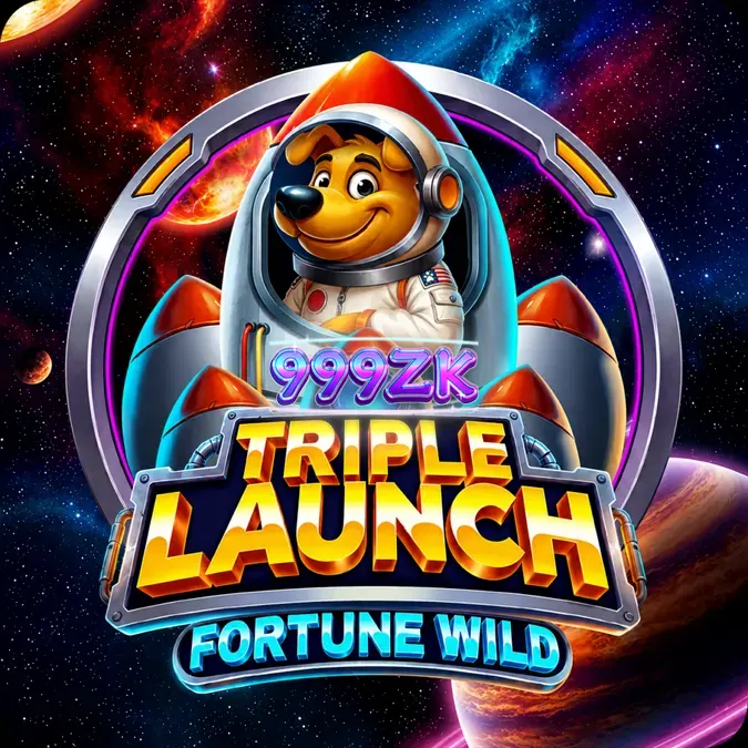 Tampilan visual slot Triple Launch Fortune Wild dengan tema luar angkasa